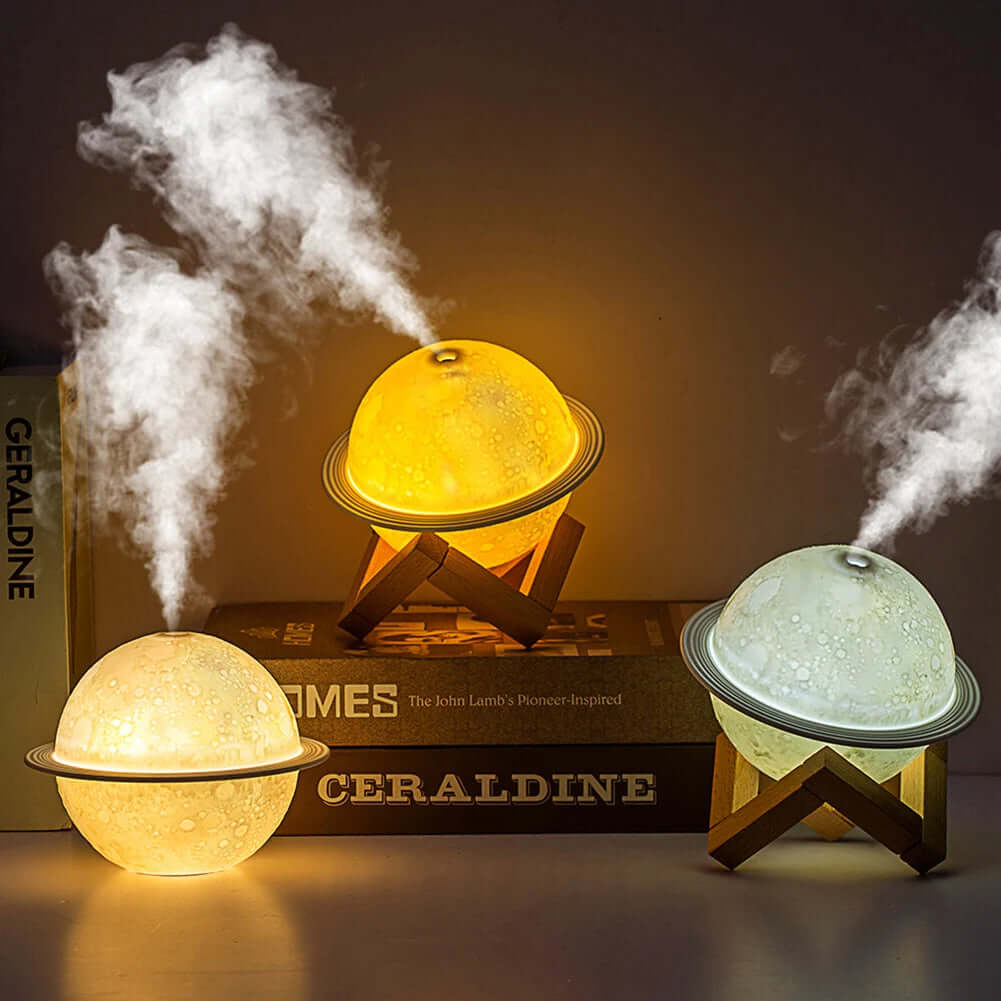 3D Moon Planet Humidifier Portable Bedroom Decor